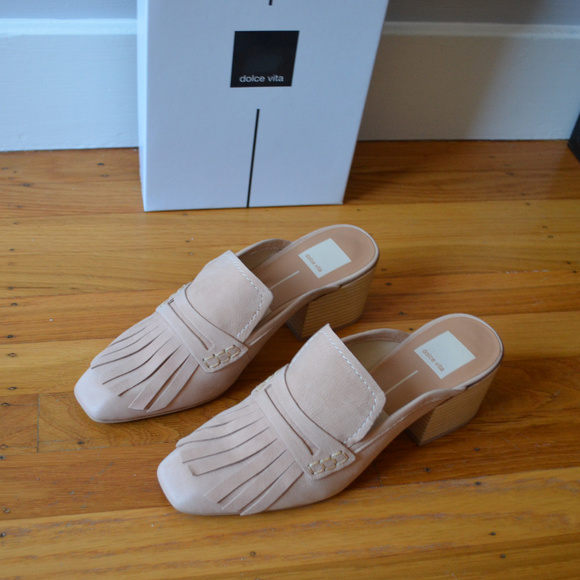 DOLCE VITA Fringe Leather Mules - Picture 6 of 8